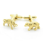 Gold Bull and Bear Textured Cufflinks Set