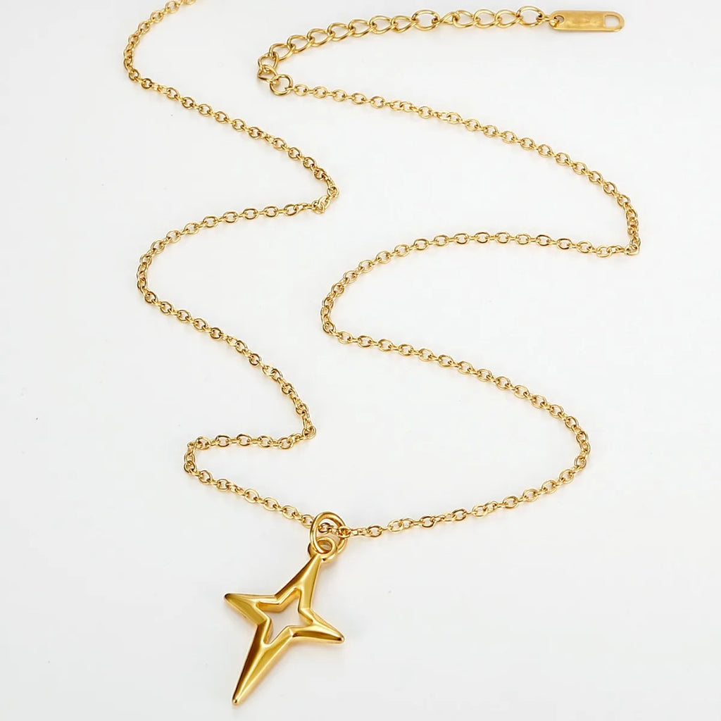 Gold Plated 316L Stainless Steel Star Pendant Necklace