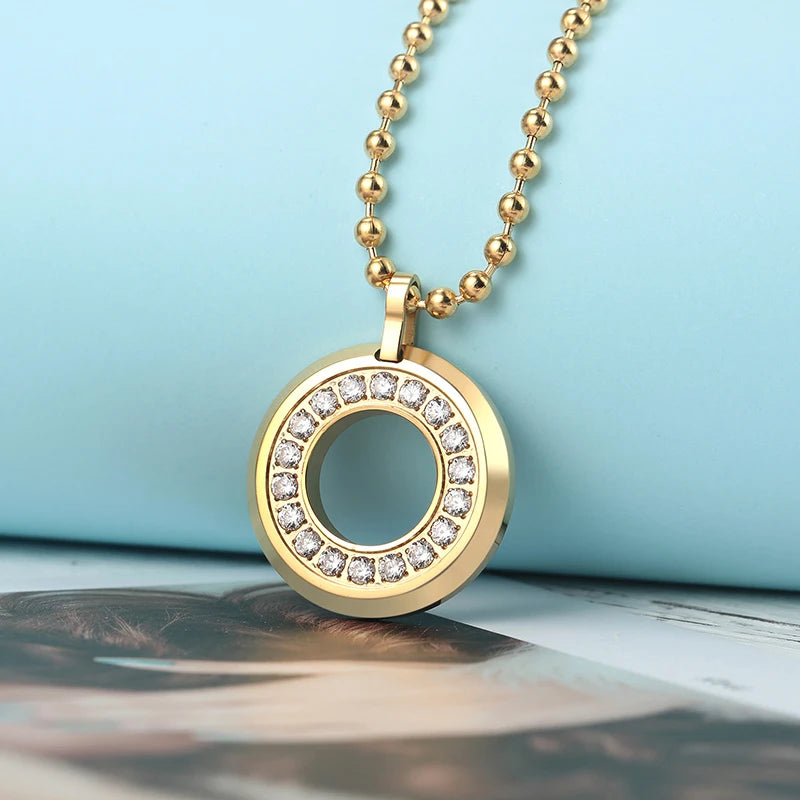 Gold Zircon Ring Necklace