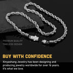 Gold Twisted Rope Chain with CZ Pave Clasp