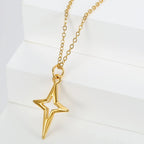 Gold Plated 316L Stainless Steel Star Pendant Necklace