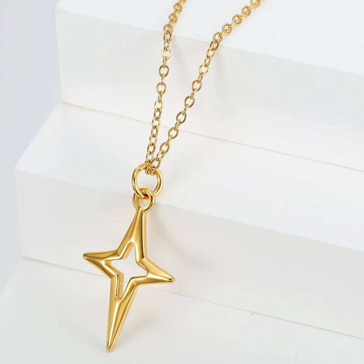 Gold Plated 316L Stainless Steel Star Pendant Necklace