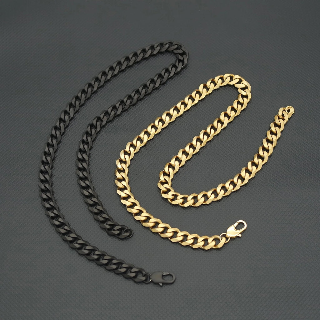 Men's Chunky Gold & Black Cuban Link Chain