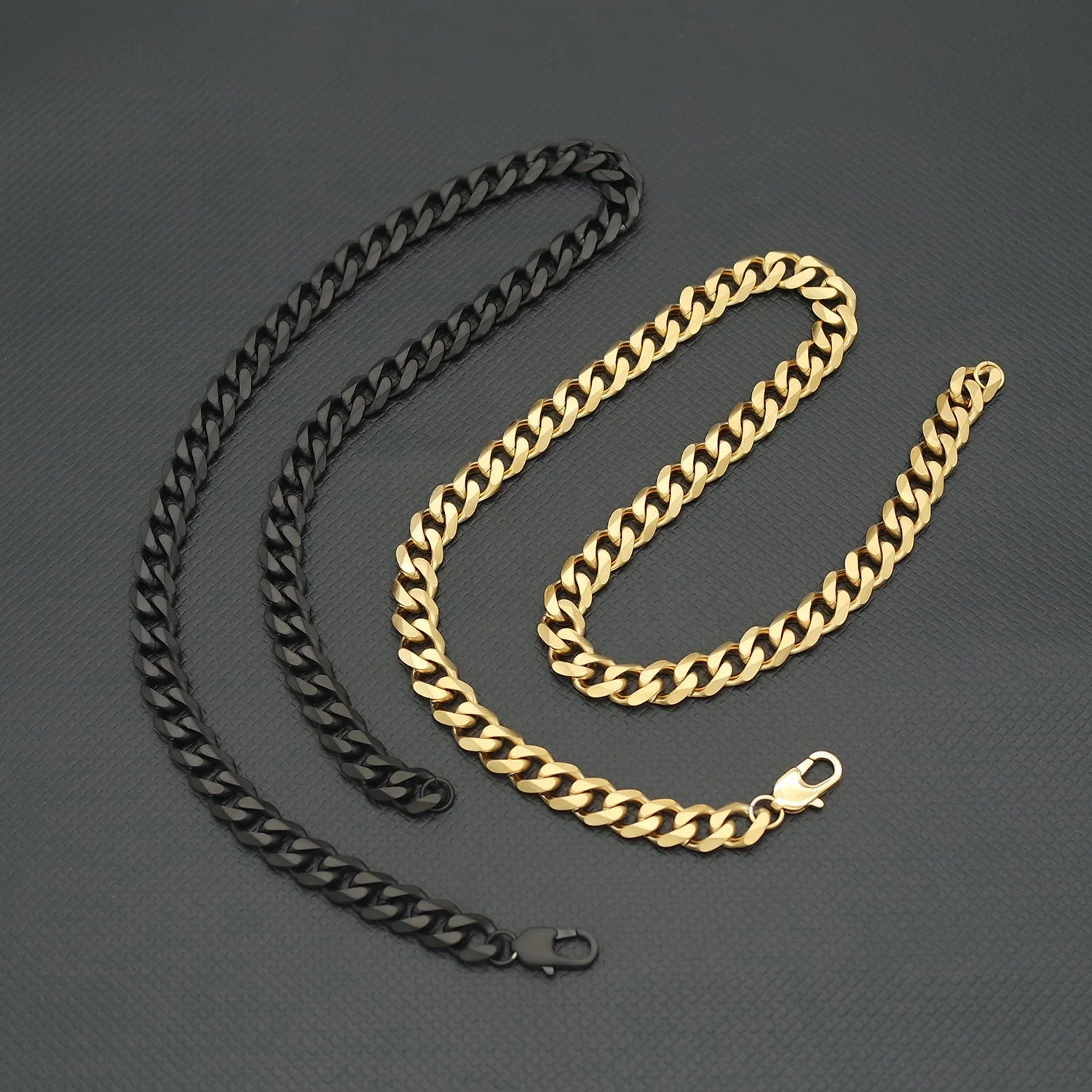 Men's Chunky Gold & Black Cuban Link Chain