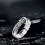 Men's Two-Tone Brushed Titanium Magnetic Therapy Ring