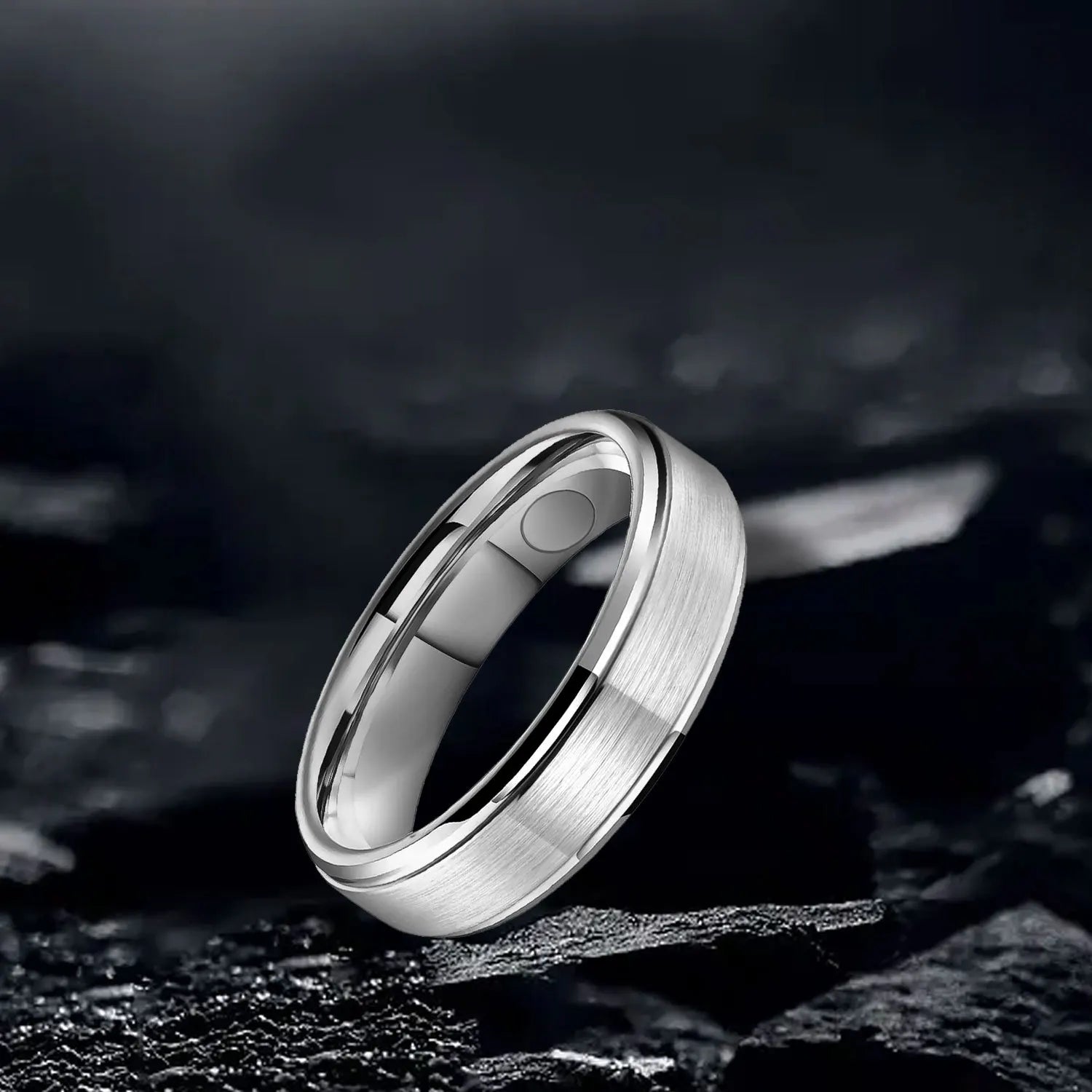 Silver-Tone Magnetic Force Ring