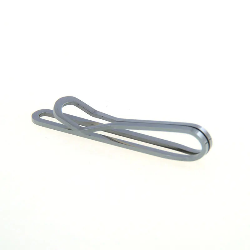 Polished Silver Minimalist Tie Clip for Suits