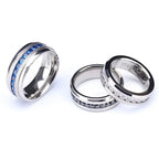 Silver-Tone Zirconia Inlay Ring