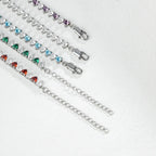 Heart Cubic Zirconia Two-Tone Tennis Chain Necklace