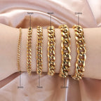 Gold Plated Stainless Steel Miami Cuban Link Bracelet