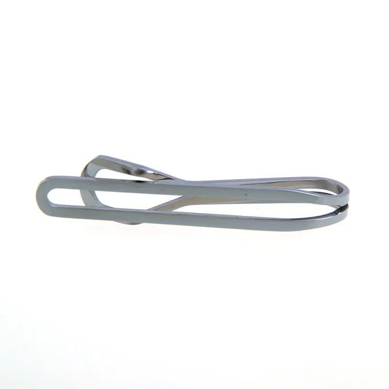 Polished Silver Minimalist Tie Clip for Suits