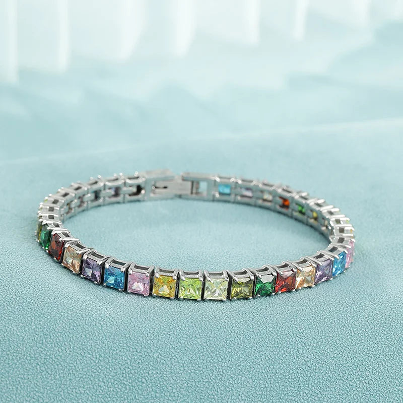 Silver-Tone Vivid Zirconia Bracelet