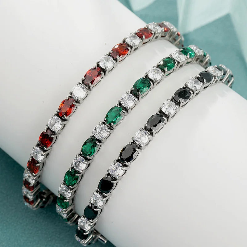 Silver with Crystal Two-Tone Bracelet