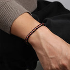 Men's Black Tennis Bracelet with Red Cubic Zirconia