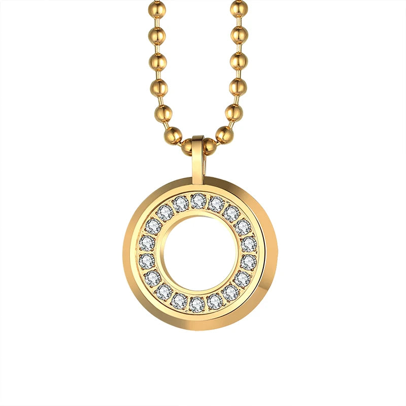 Gold Zircon Ring Necklace