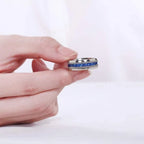 Silver-Tone Zirconia Inlay Ring