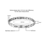Men's Stainless Steel Bar Bracelet with Black Zircon