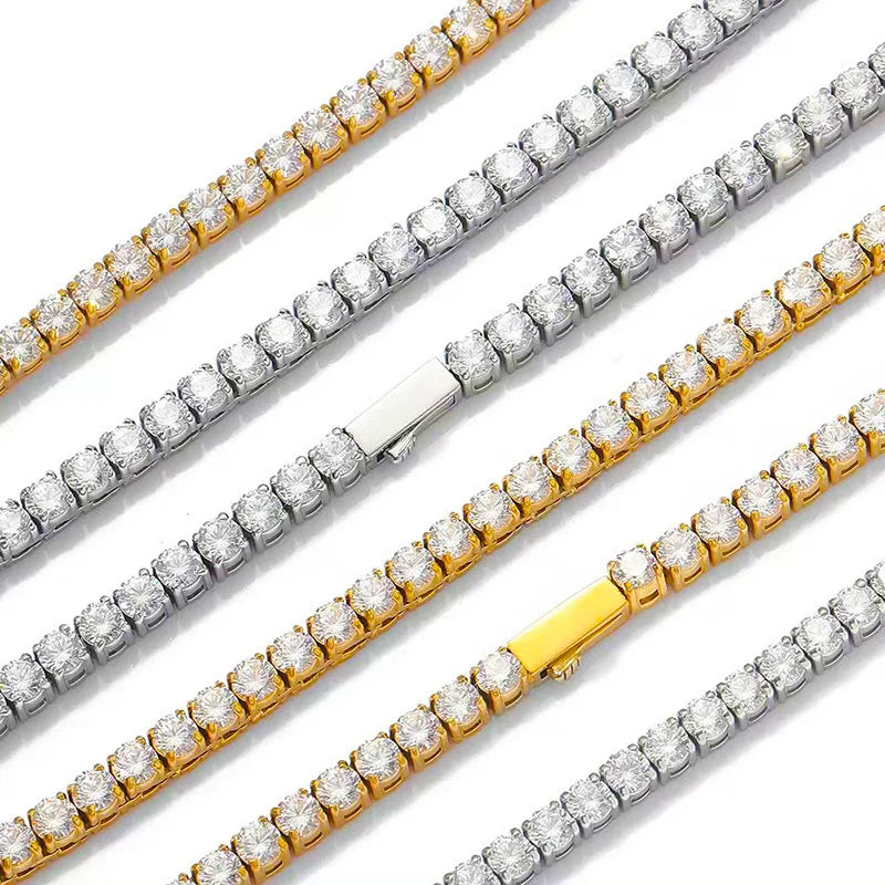 Classic Cubic Zirconia Tennis Bracelet Gold and Silver
