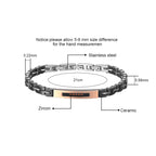 Men's Two-Tone Stainless Steel & Ceramic Zircon Bracelet