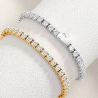 Classic Cubic Zirconia Tennis Bracelet Gold and Silver