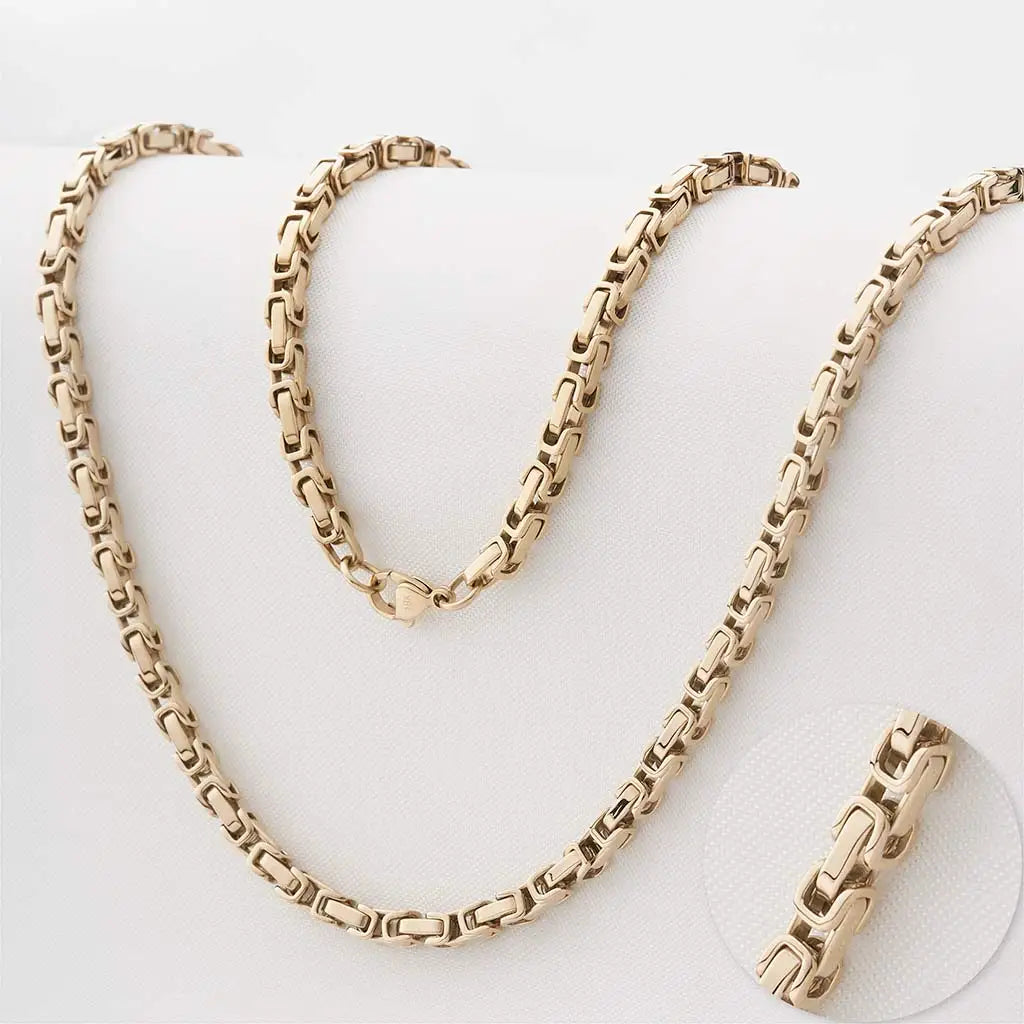 Men's Chunky Byzantine Link Chain Necklace