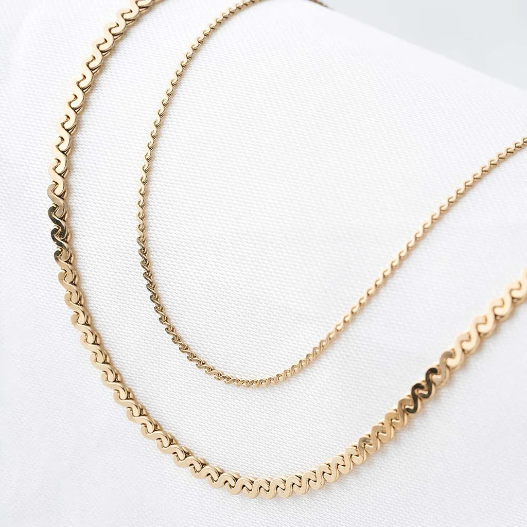 18K Gold Plated Spiral Link Chain Necklace