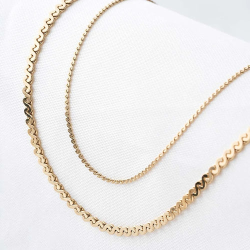 18K Gold Plated Spiral Link Chain Necklace