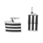 Men's Reversible Black Enamel Rectangular Cufflinks