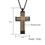 Classic Polished Steel Cross Necklace