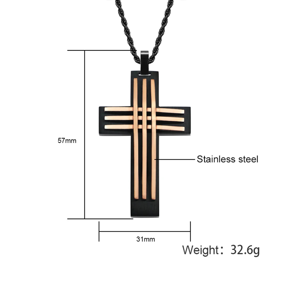 Silver-Tone Cross Pendant Necklace