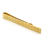 Gold Plated Braided Texture Men's Tie Clip