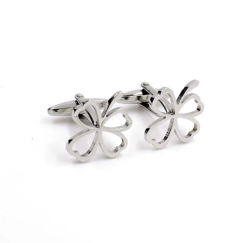 Silver-Tone Fortune Leaf Cufflinks