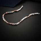 Two-Tone Stainless Steel Rose Gold Link Bracelet