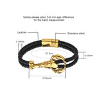 Men's Gold Scorpion Black Braided Leather Magnetic Bracelet