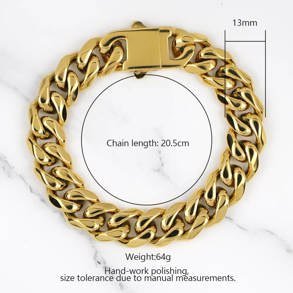 Chunky Miami Cuban Link Bracelet with Polished Finish