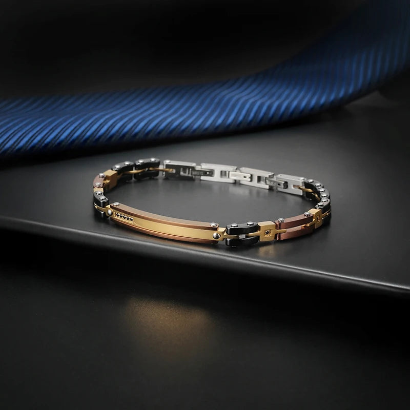 Gold Ceramic Link Bracelet