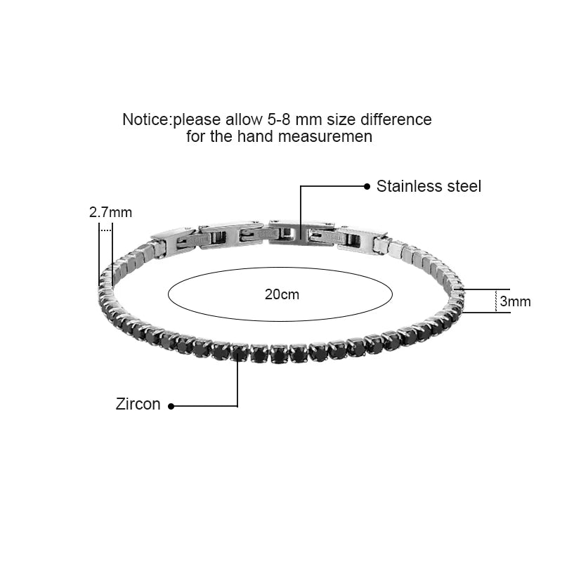 Silver-Tone Zircon Tennis Bracelet