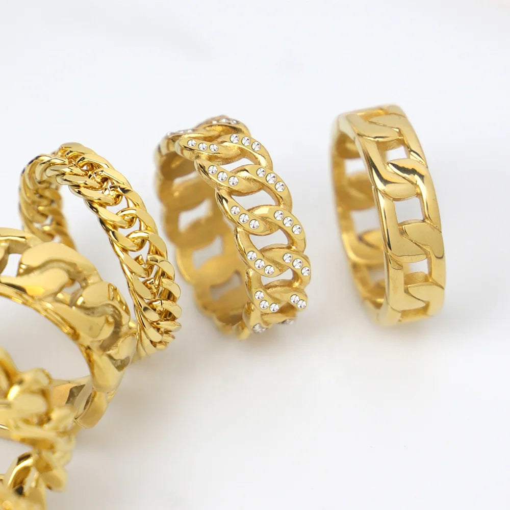 Gold Heavy Cuban Link Ring