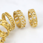 Gold Heavy Cuban Link Ring
