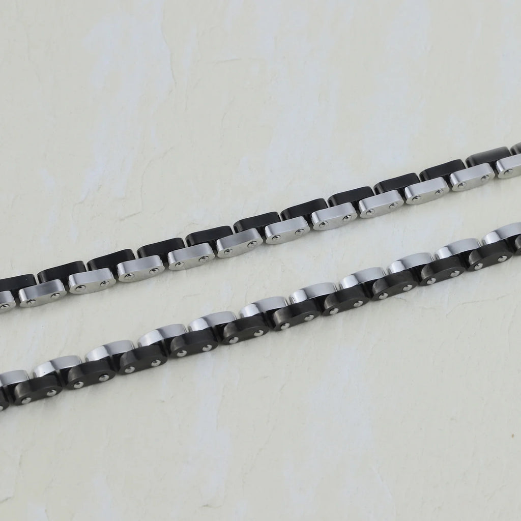 Men's Two-Tone Stainless Steel Link Bracelet