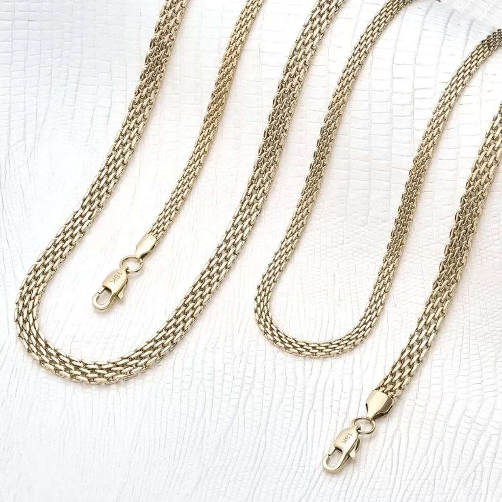 Gold Woven Mesh Chain Lobster Clasp