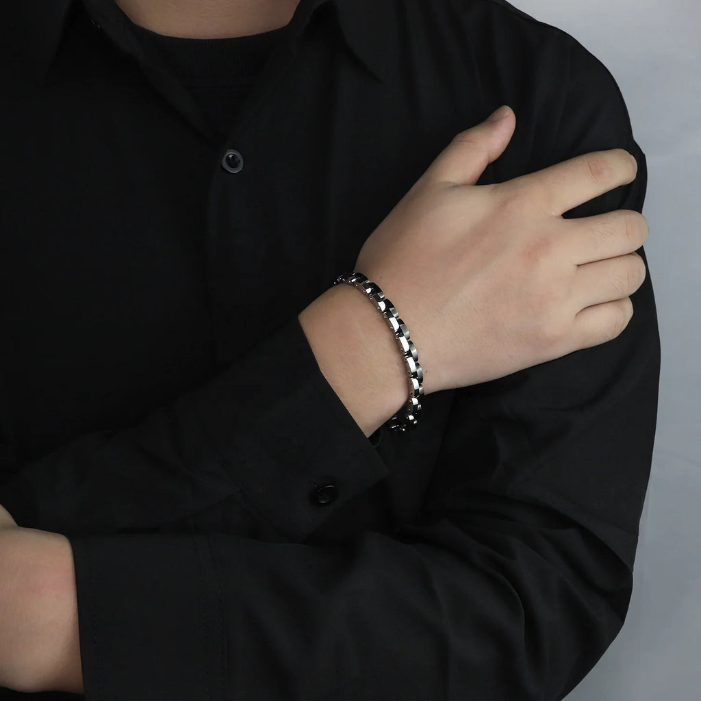 Men's Two-Tone Stainless Steel Link Bracelet