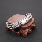 Men's Stainless Steel Double Row Cuban Link Bracelet