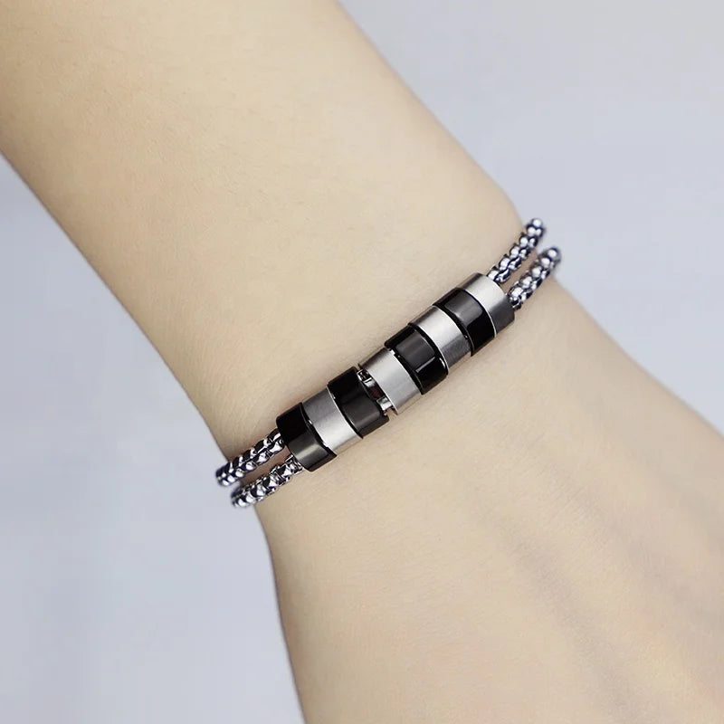 Silver-Tone Double Box Bracelet