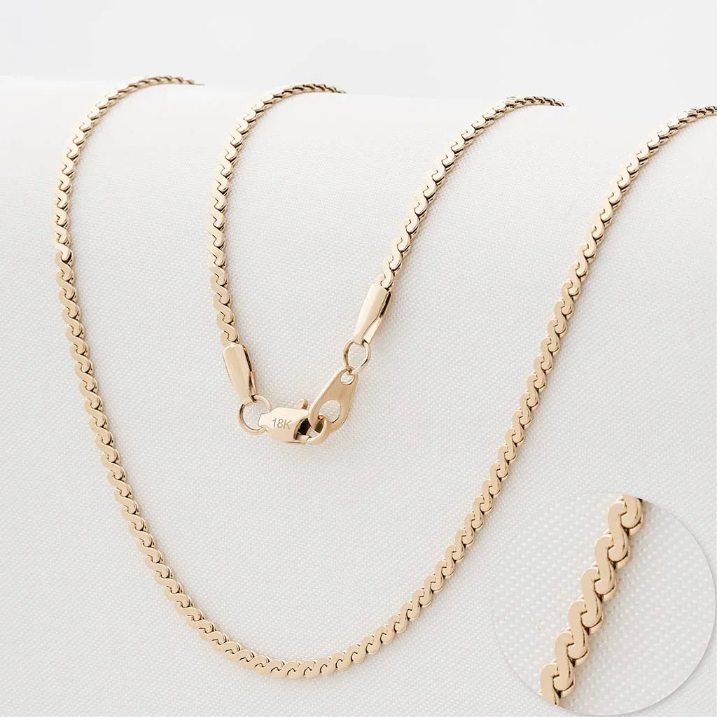 18K Gold Plated Spiral Link Chain Necklace