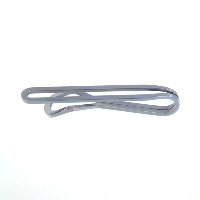 Polished Silver Minimalist Tie Clip for Suits