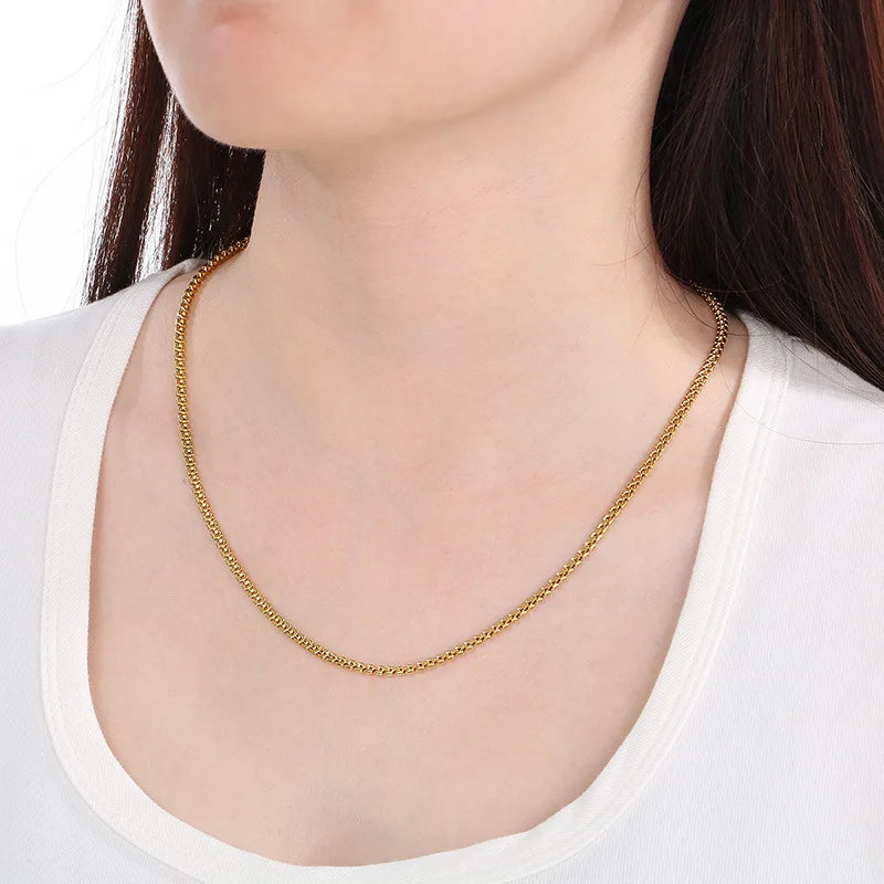 Durable Rounded Box Link Chain Necklace