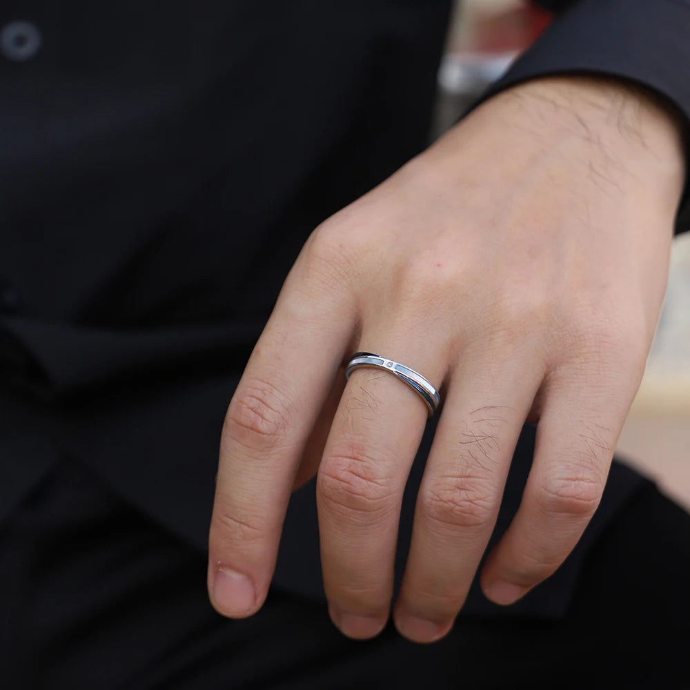 Silver-Tone Interlaced Design Ring