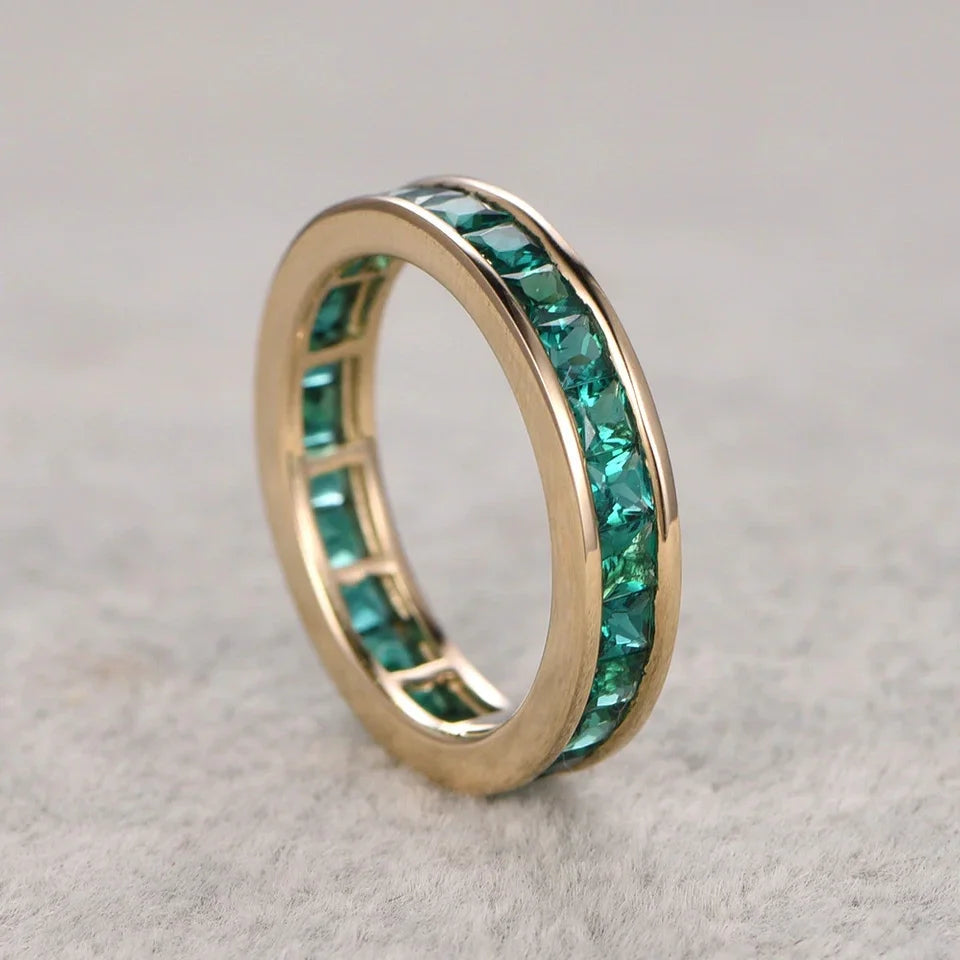 Gold Zircon Crown Ring