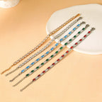 Oval Cut Zirconia Tennis Bracelet with Extension Chain